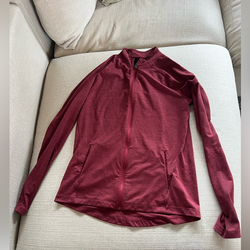 Burgundy adidas lightweight running jacket